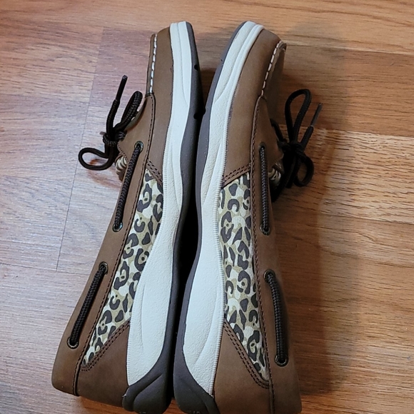 Sperry Top-siders brown leather/animal print sz 38 - Picture 2 of 10